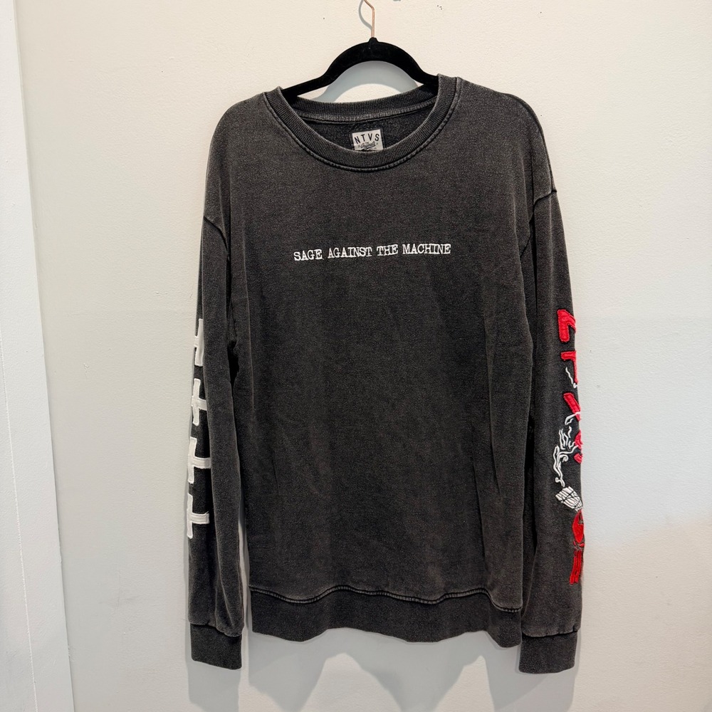 NTVS x SPJ Limited Edition Acid-Washed Sage Against The Machine Sweatshirt  | M
